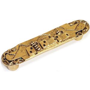 Emenee OR221-ABB Premier Collection Adobe House Handle 3-3/4 inch x 3/4 inch  in Antique Bright Brass Old World Series